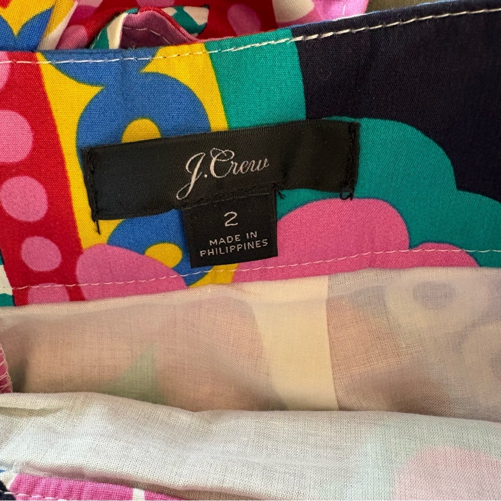 J. Crew Tie-back Tulip Skirt in Ratti Kaleidoscope Floral. Size 2. - Picture 6 of 15